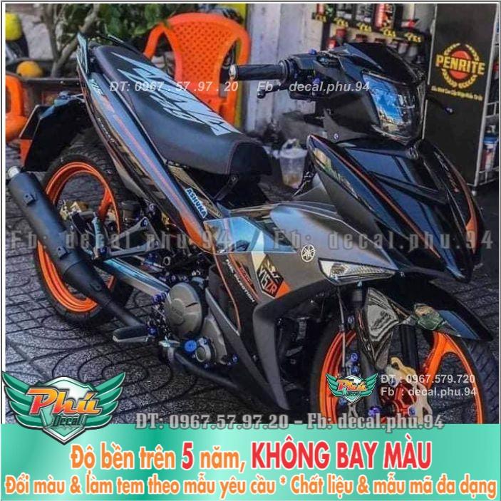 Tem rời Exciter 150 Y1ZR Cam Xám Uv