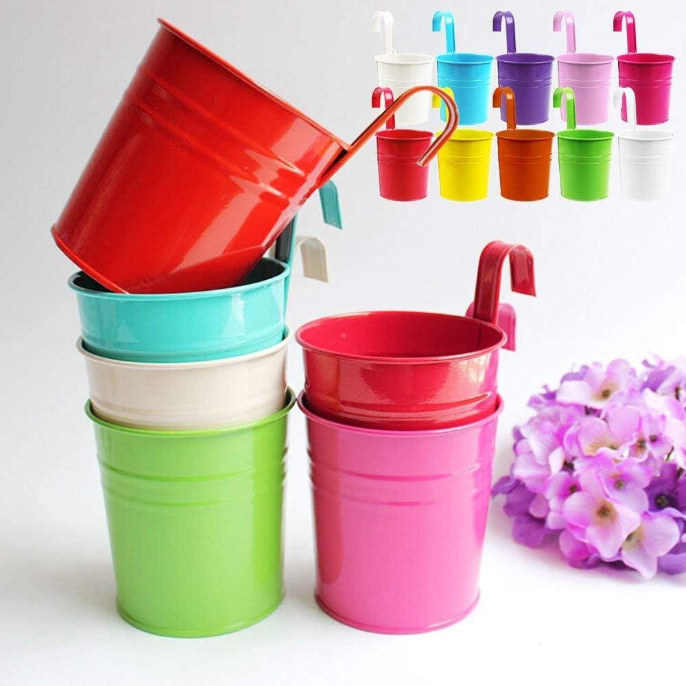 10 Cái Chậu Hoa Treo Chậu Trồng Cây Bằng Kim Loại Nhiều Màu Sắc Treo Ban Công Treo Sắt Có Móc Treo Giỏ Trồng Cây Trang Trí Hàng Rào Vườn Ban Công Tường Lan Can Sân Ngoài Trời