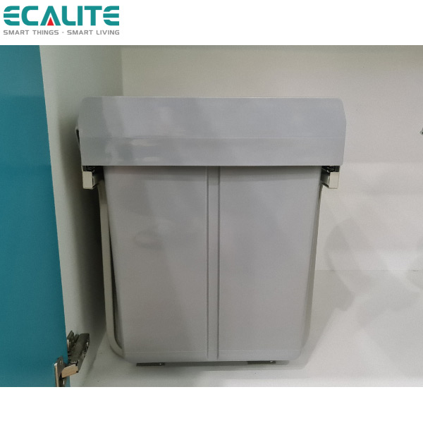 Thùng rác âm tủ Double Dustbin Ecalite EL-DUB20L - Hàng Chính Hãng