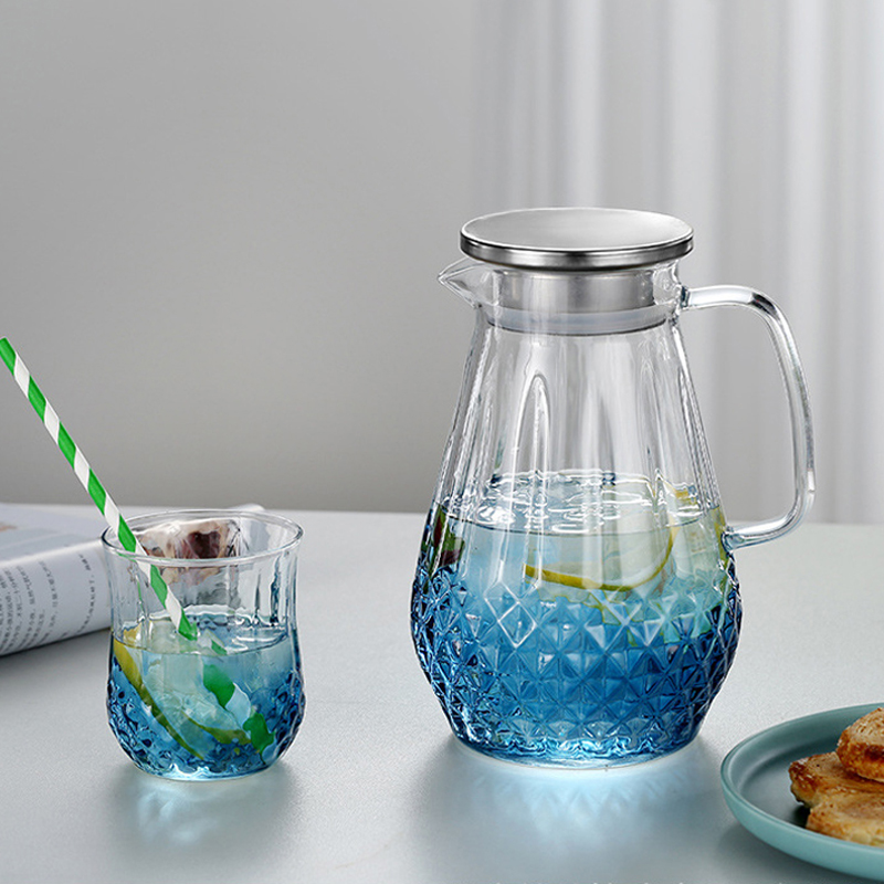 Bình Nước Thủy Tinh 1500ml và 4 Ly 300ml
