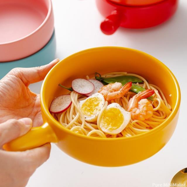 Bát ăn sứ trơn có tay cầm nhiều màu SX2020