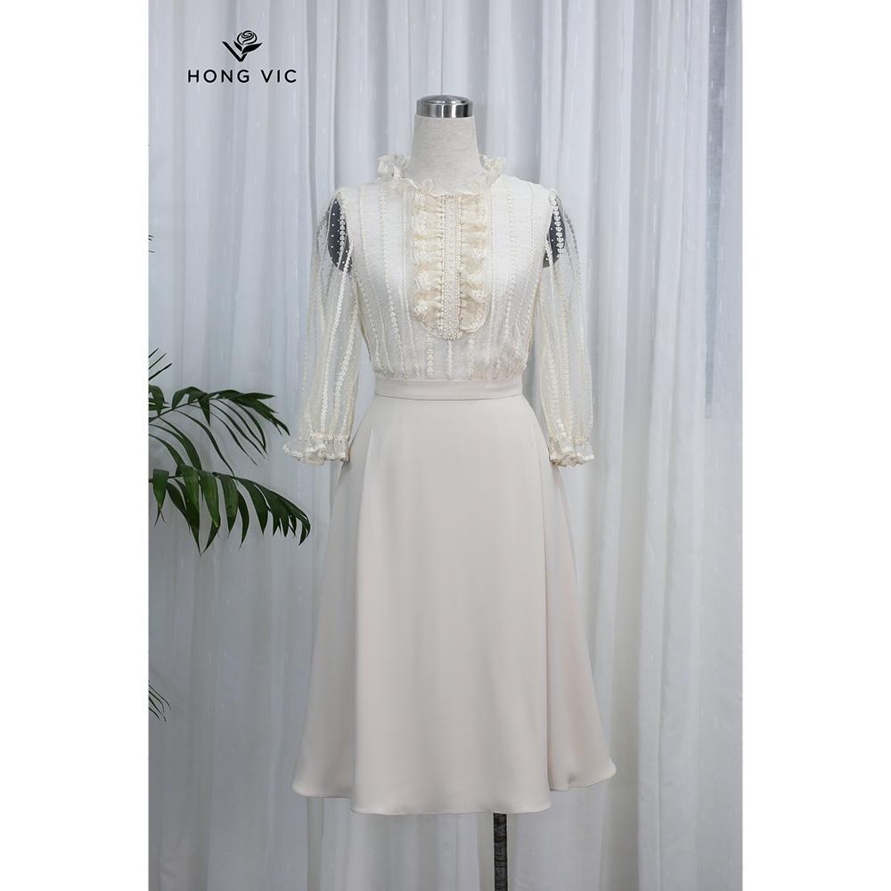 Đầm nữ thiết kế Hongvic ren kem DL370