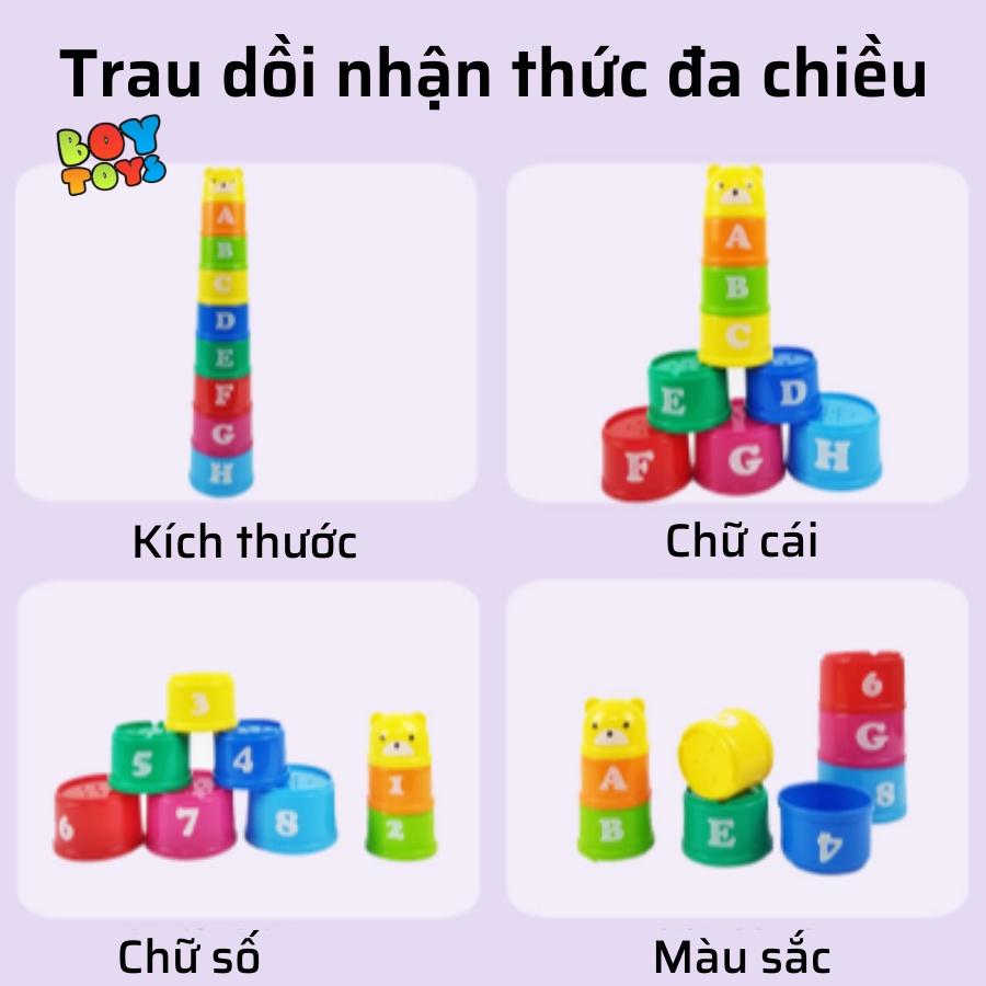 Bộ đồ chơi cốc xếp tầng phối hợp tư duy, nhanh tay, nhanh mắt giúp bé phát triển trí não