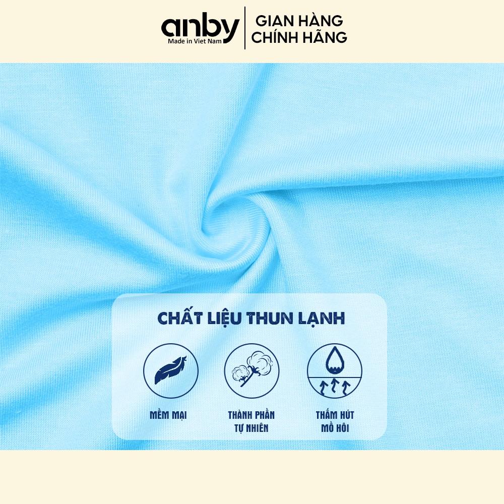 Áo thun lạnh cộc tay trẻ em màu trơn ANBY cho bé từ 1 đến 6 tuổi