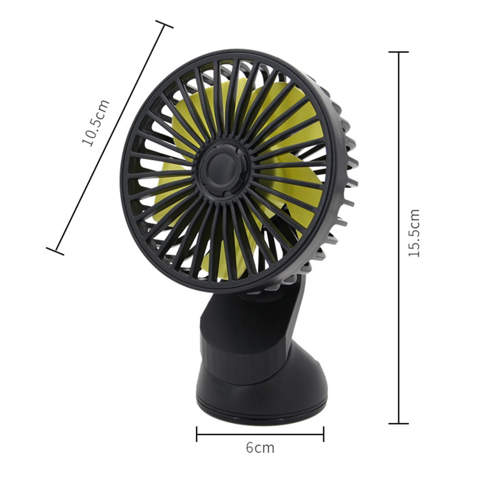 5V USB Fan Variable Speed Suction Cup Ventilation Small for Car Van Office