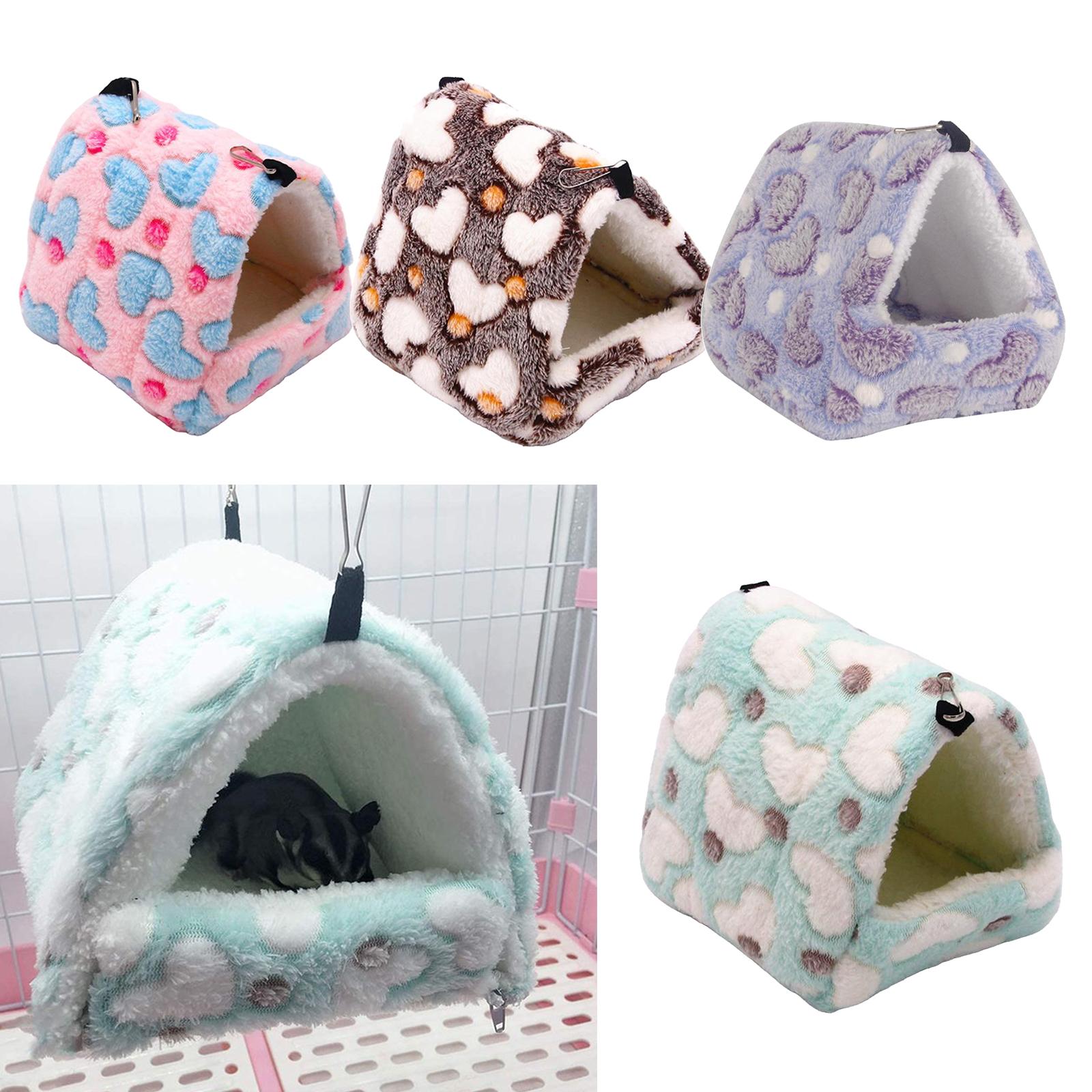 Pet Warm Guinea Pig Bed House Animals Hamster Hammock Cage Purple 14x12cm