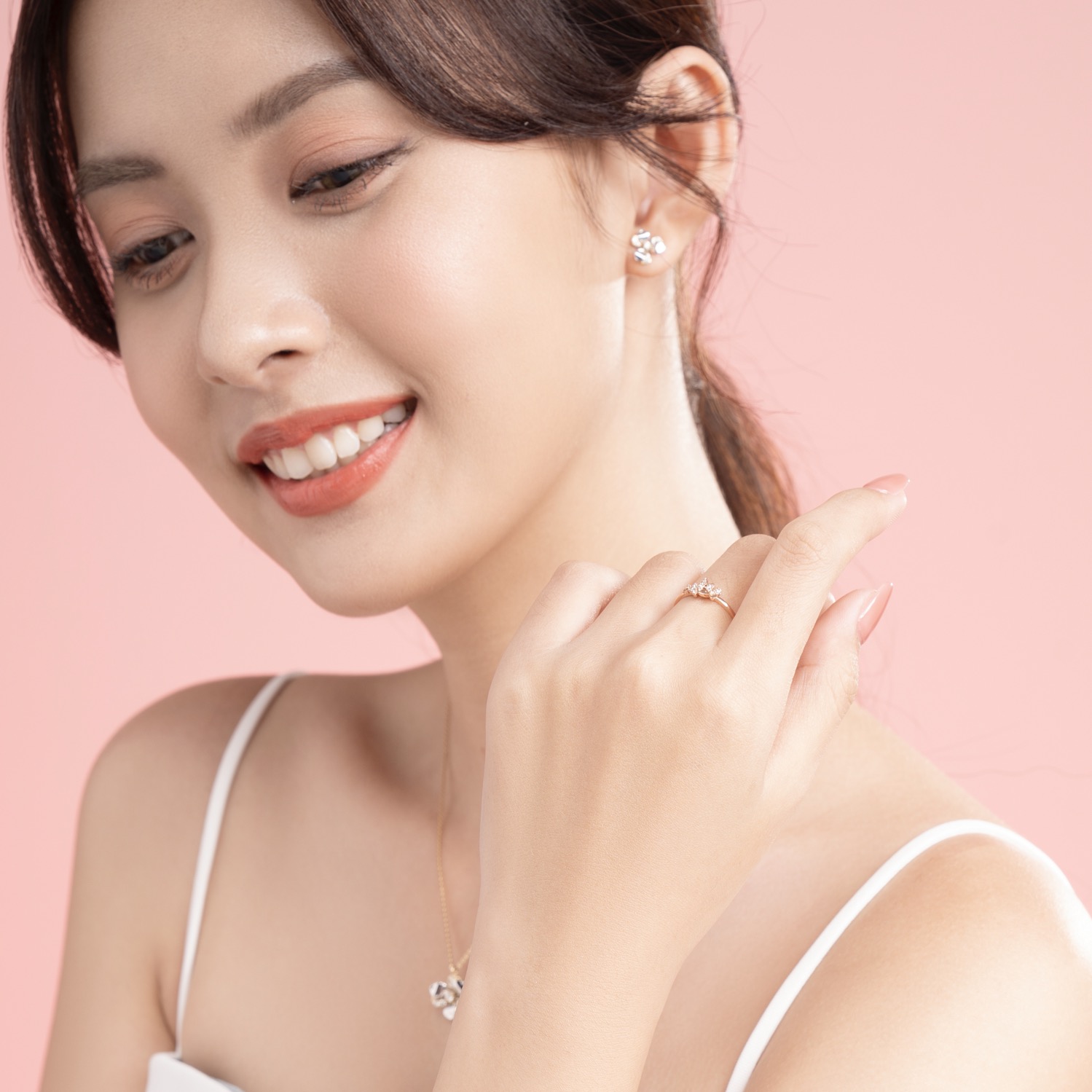 Nhẫn Nữ Vàng Tây 14k NLF435 Huy Thanh Jewelry