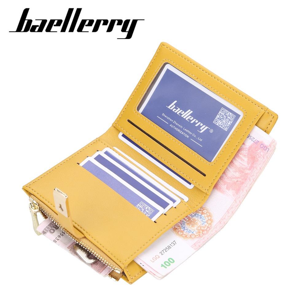 bóp ví nữ mini cầm tay hàng hiệu Baellerry gập hai họa tiết caro đựng giấy tờ, thẻ - NR085