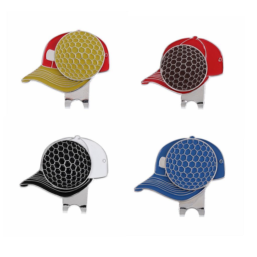 Golf Cap Pattern Alloy Golf Hat Clip with Marker