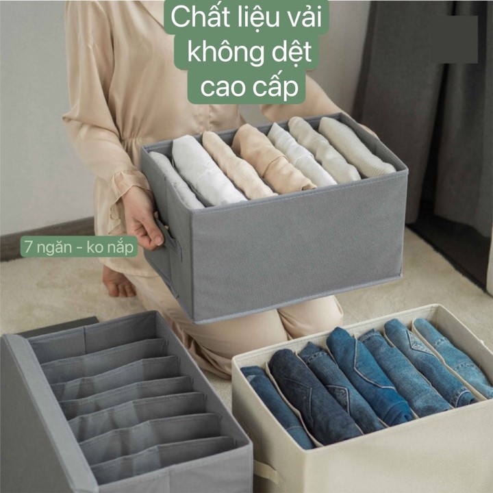 Hộp đựng quần áo, chia ngăn đựng giúp kệ treo quần áo gọn gàng - Hộp vải đựng đồ đa năng