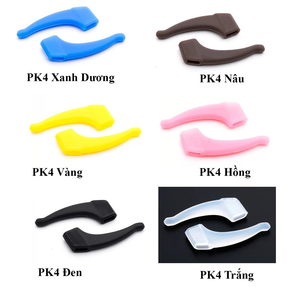 Cặp móc vành tai bằng silicone gắn cho càng kính giúp chống trượt tiện dụng PK4