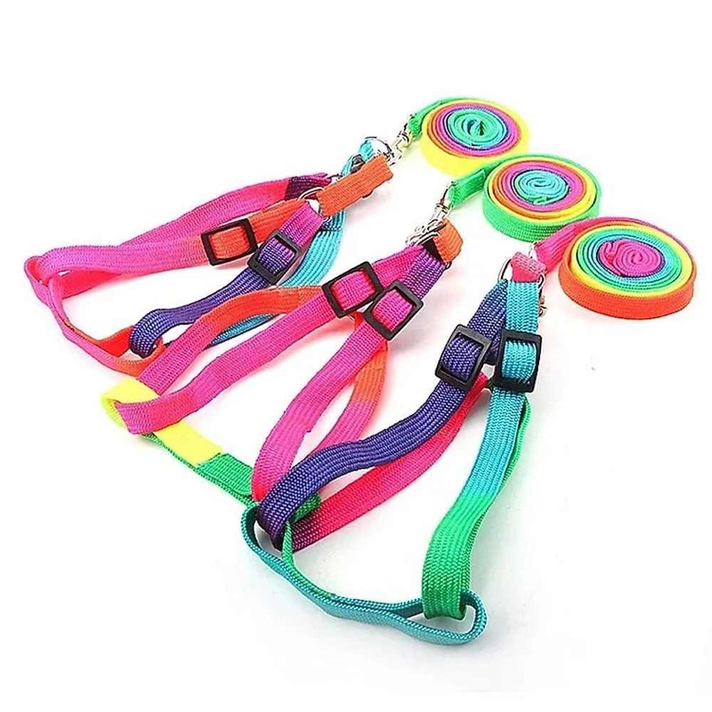 Dây Dắt Vòng Cổ Dạng Yếm 7 Màu Cho Chó Mèo Kèm Chuông Bản 1cm - YonaPetshop