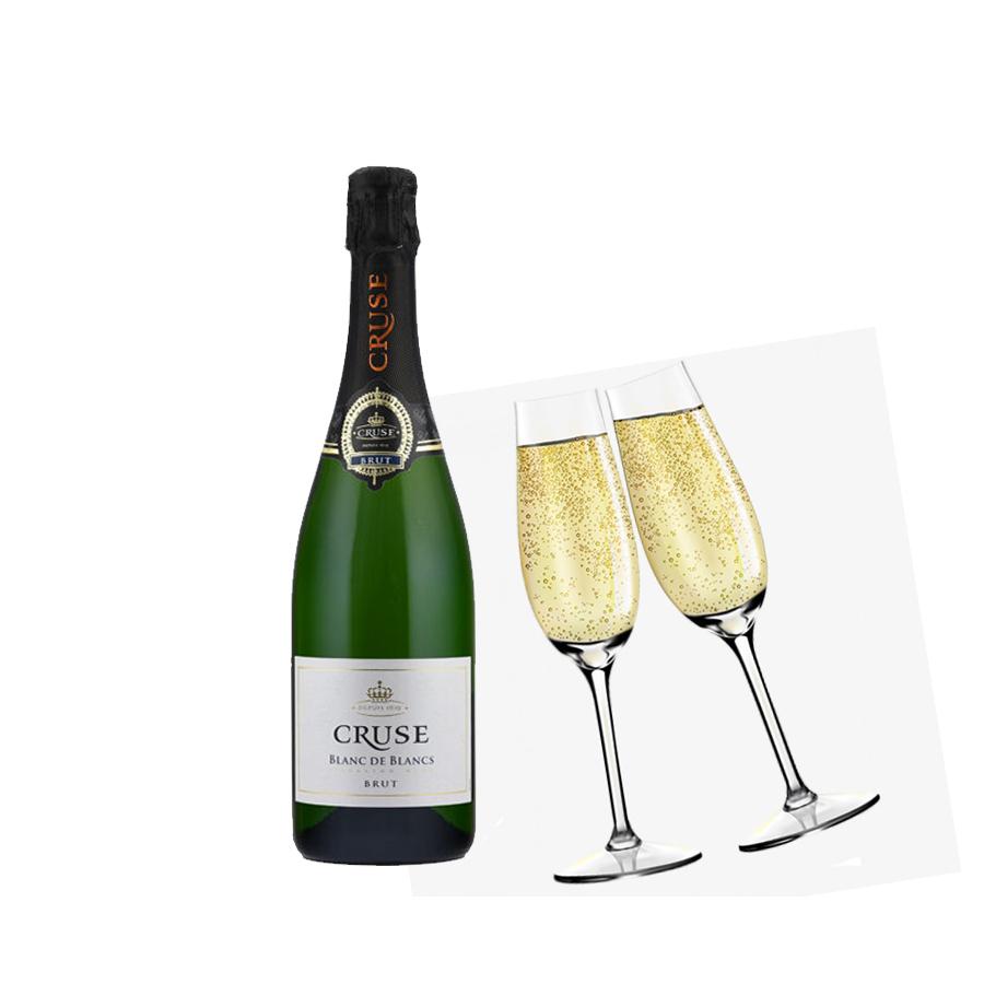 Vang pháp Sparkling Wine Cruse Brut (vang sủi bọt)