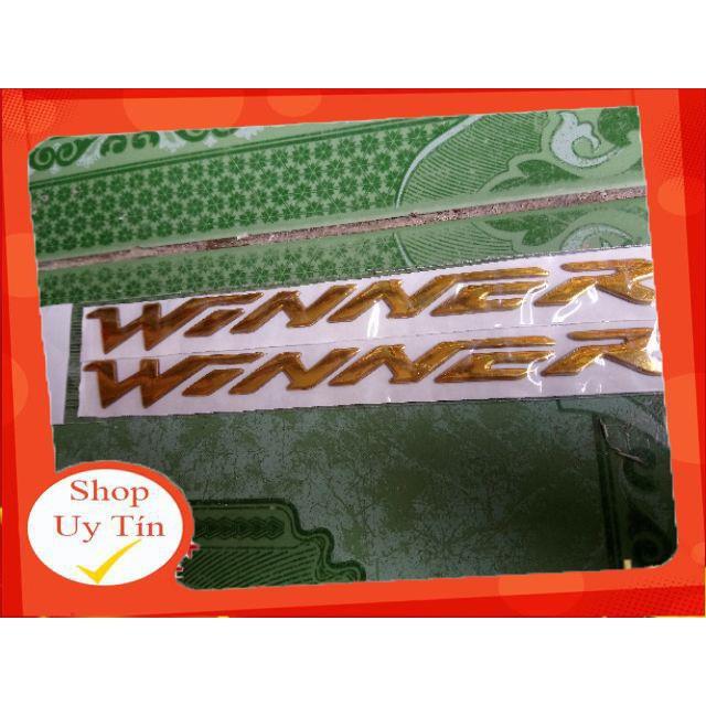 Tem chữ winner nhựa xi