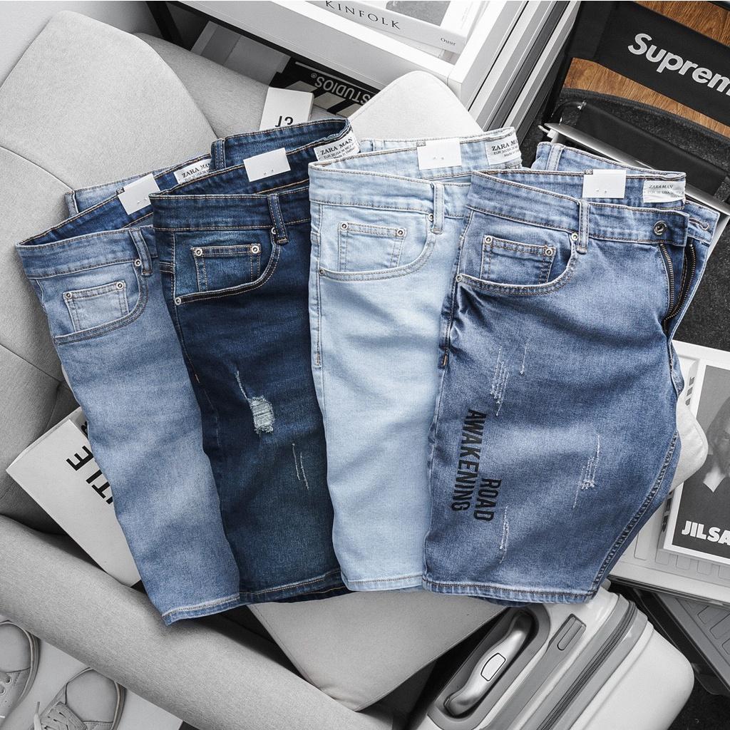 Quần short jean nam bigsize 80 - 130kg - tông xanh