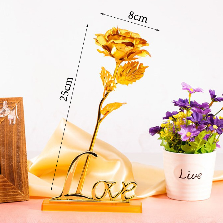 Hộp Quà Hoa Hồng 3D Vàng Và Chữ Love -Quà Tặng Bạn Gái 14/2 và 8/3 - Quà Quốc Tế Phụ Nữ 20/10 - Quà Tặng Cho Mẹ