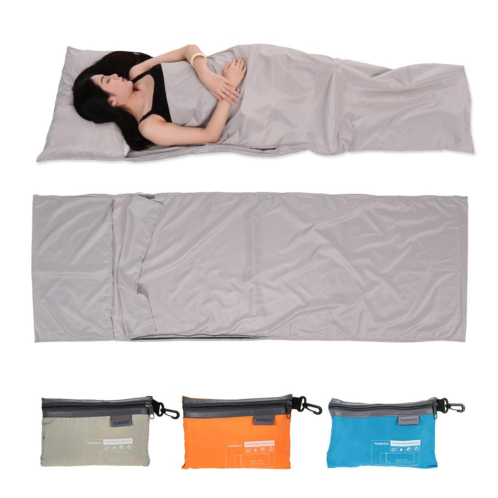 TOMSHOO 75*210CM Túi Ngủ Ngoài Trời Nhẹ Đi Cắm Trại Du Lịch Lót Túi Gấp Di Động Váy Ngủ Kèm Vỏ Gối