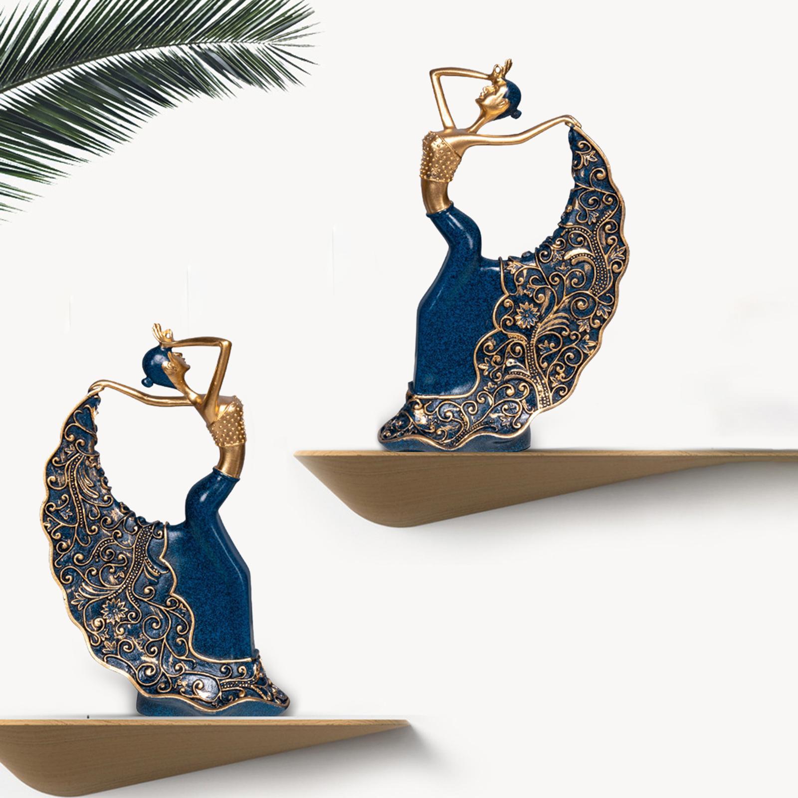 Creative Dancing Girl Sculpture Statues Ornament for Desktop Home Decoration