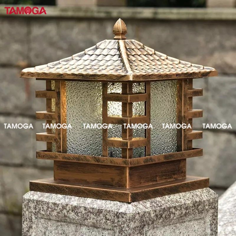 Đèn trụ cổng sân vườn mái chùa cỡ 400mm TAMOGA RASIA 802