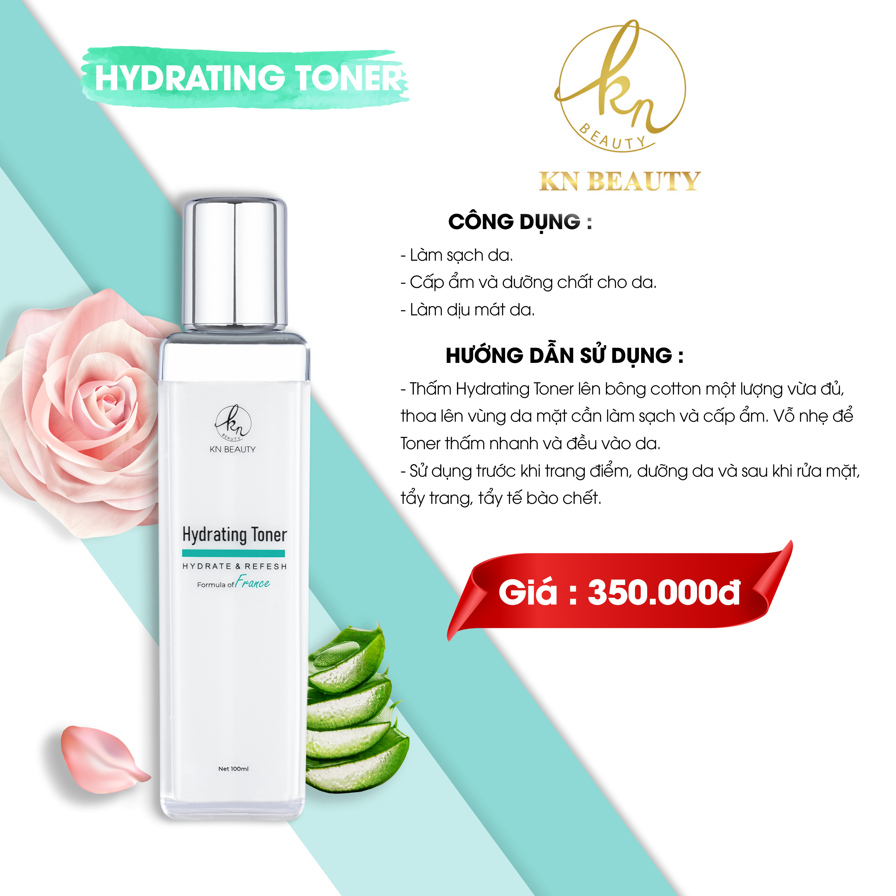 Nước Hoa Hồng Cân Bằng Da Hydrating Toner Kn Beauty