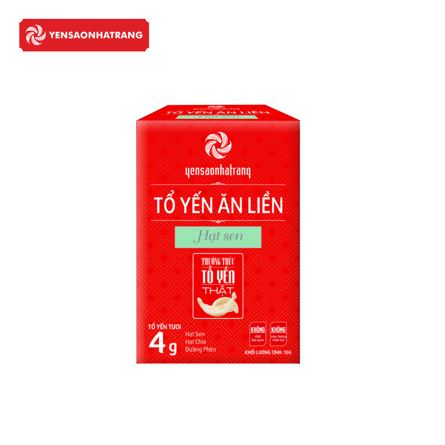 Set 6 Tổ Yến Ăn Liền Vị Hạt Sen &amp; Hạt Sen Táo Đỏ - Bộ Hộp Quà Yến Sào Nha Trang