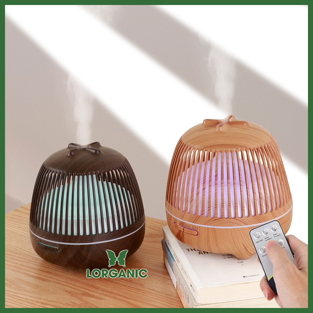 Máy khuếch tán/ máy xông tinh dầu hình tổ chim Lorganic + tinh dầu sả chanh / Phun sương sóng siêu âm/ thích hợp xông phòng 15-40m2