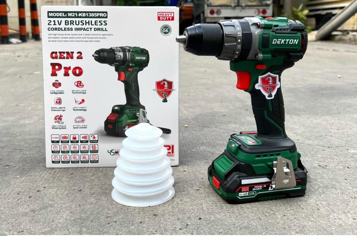 MÁY KHOAN ĐỘNG LỰC DÙNG PIN 21V DEKTON M21-KB1385PRO - HÀNG CHÍNH HÃNG
