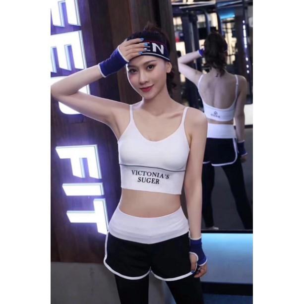 Áo Scoptop Nữ 2 Dây. Áo Bra Tập Victoria Cực Phong Cách đồ tập gym Free size từ 40 tới 60kg