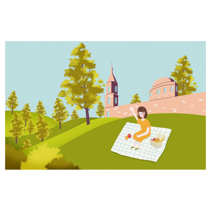 Tranh mầm non đi picnic TMN-185