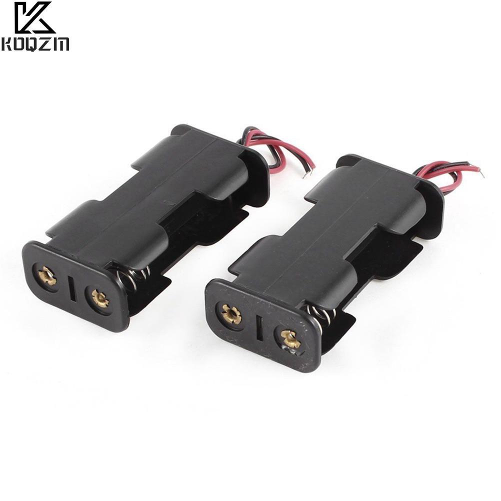 1 PC Nhựa Đen 2 X AA 3V 5 # Pin Cell Ốp Lưng Giá Đỡ W Có Dây