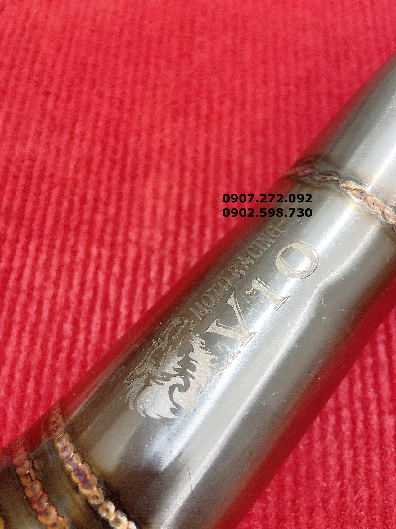 Đùi gà gắn cổ pô tăng 32-38-51mm inox 304 dành cho xe máy