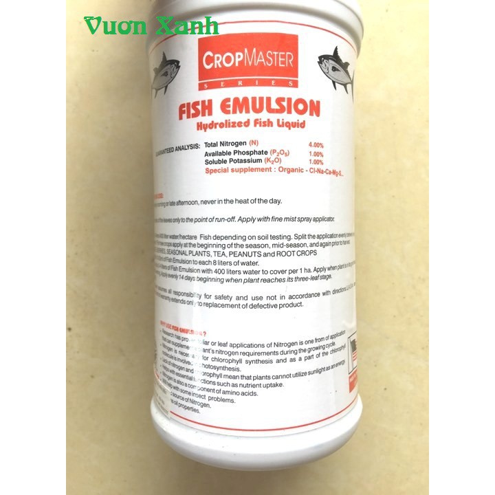 Phân bón cao cấp Đạm cá Mỹ FISH EMULSION 1L chuyên dùng trong nông nghiệp hữu cơ thích hợp với mọi cây trồng