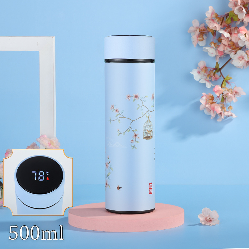 Bình giữ nhiệt 4 lớp hiển thị nhiệt độ họa tiết cung đình Trung Hoa TiLoKi TGN 05 dung tích 500ml (giao ngẫu nhiên)