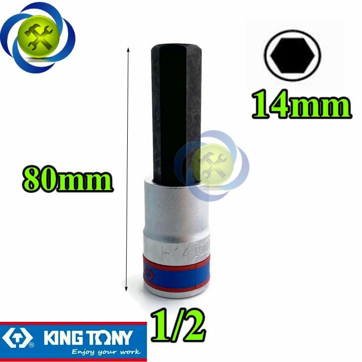 Tuýp lục giác 14mm Kingtony 403514 loại 1/2 dài 80mm