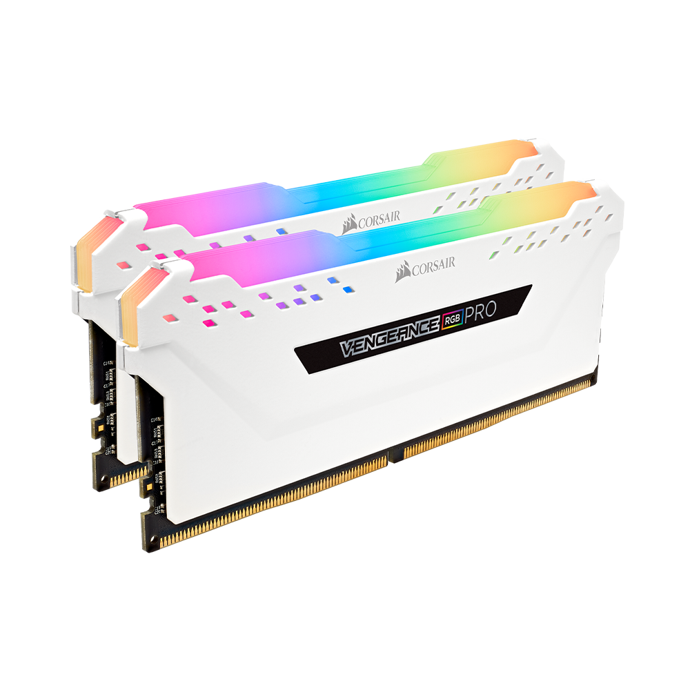 Bộ nhớ ram gắn trong Corsair DDR4 Vengeance RGB PRO Heat spreader,RGB LED, 3200MHz, CL16, 16GB (2x8GB) trắng - Hàng Chính Hãng