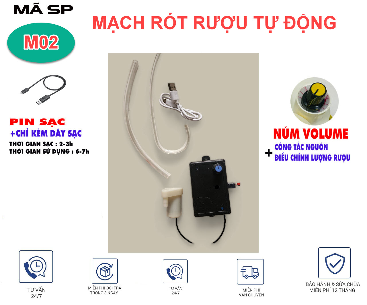 Bộ linh kiện rót ruou tự động ráp sẵn