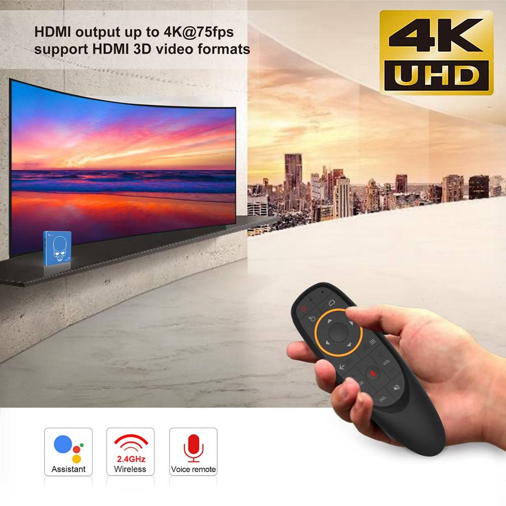 TV Box Beelink GT King Pro Ram 4GB, Rom 64GB, điều khiển giọng nói và cử chỉ android 9 Hi-Fi Lossless Sound 4K TV Box with Dolby Audio DTS Listen,Amlogic S922X-H 4GB RAM 64GB ROM Android 9.0,Support 4K 60fps Resolution/BT 4.1/Dual-Band WiFi 2.4G+5.8G - Hàng Nhập Khẩu