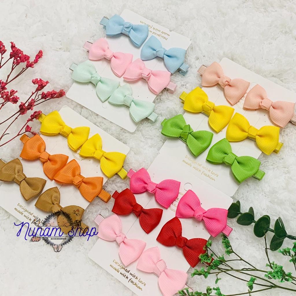 Set6 - kẹp nơ theo màu phối đồ siêu dễ thương-Nunam shop