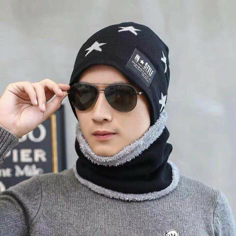 SET MŨ LEN KÈM KHĂN LEN ỐNG HÀN QUỐC CHO NAM VÀ NỮ
