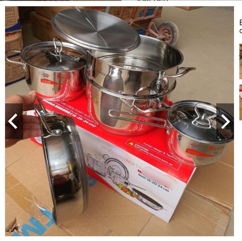 Bộ nồi chảo 5 đáy dùng cho tất cả loại bếp