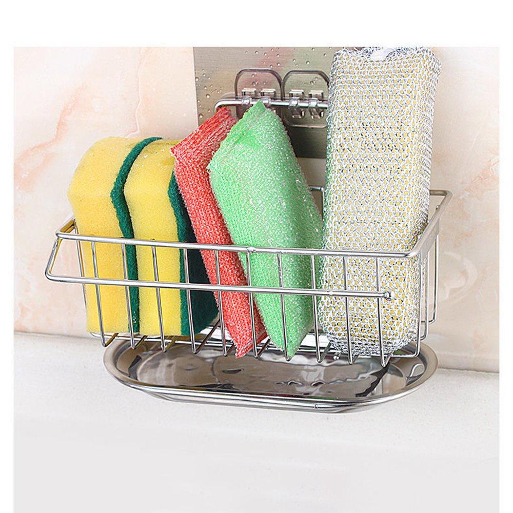 Giá để giẻ rửa bát inox 304 có khay hứng nước tiện dụng