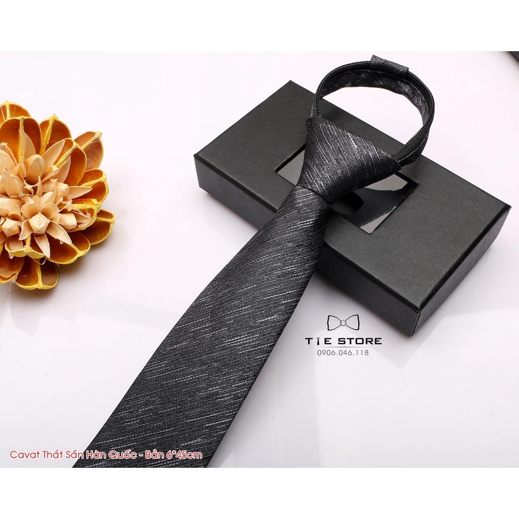 Cà vạt thắt sẵn Hàn Quốc bản nhỏ 6cm * 45cm - Tặng kèm hộp