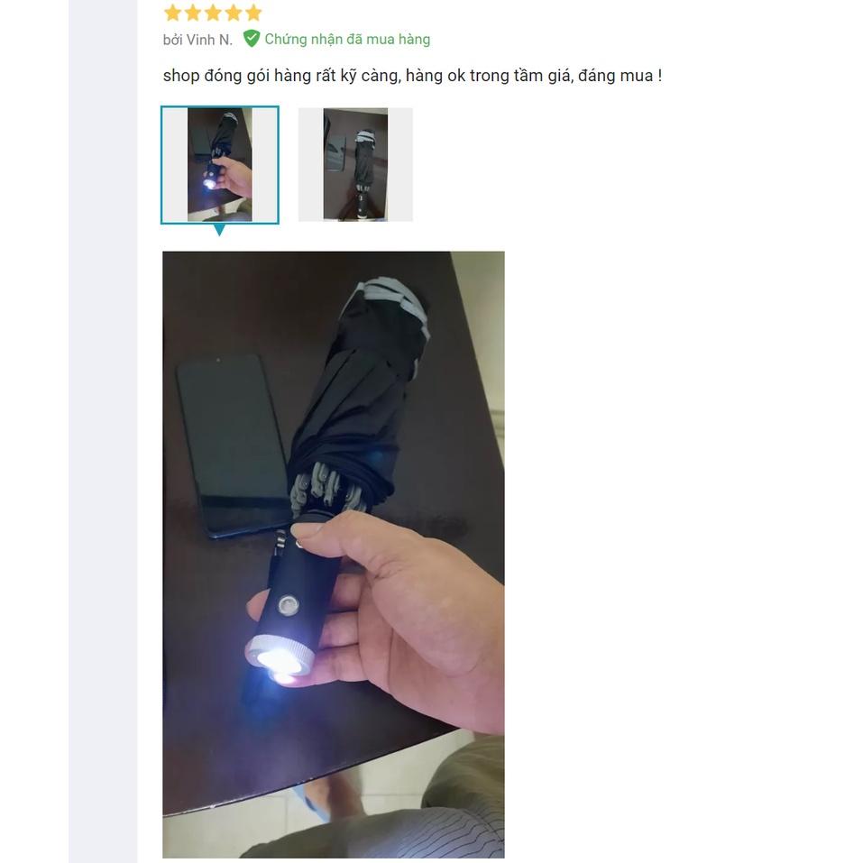 Ô dù thời trang tự động 2 chiều một nút bấm chống tia UV có đèn LED xoay 10 nan logo xe hơi cao cấp - BMW Performance