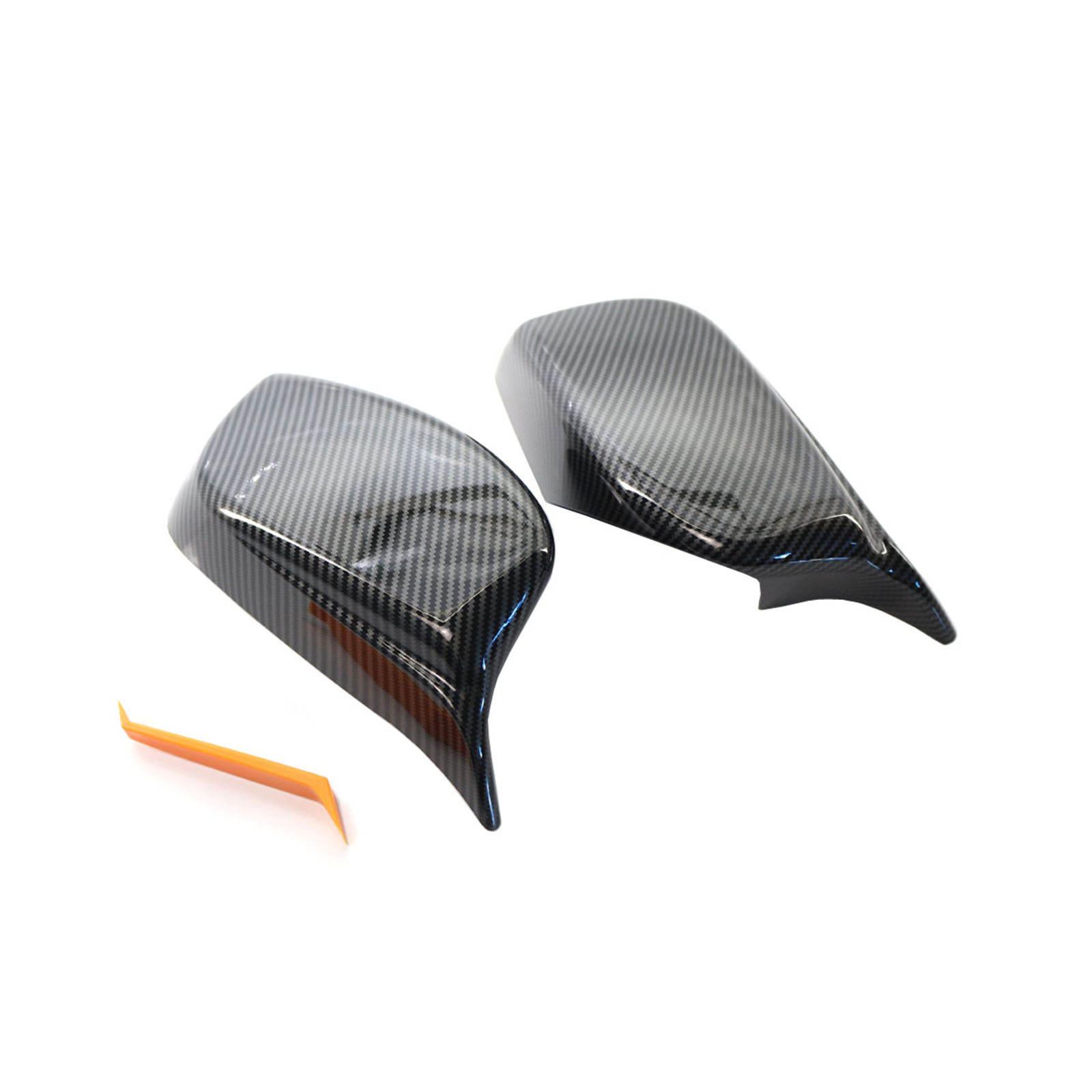 2 Pieces Side Mirror Rear View Covers Caps for BMW E60 5 Series 2004-2007