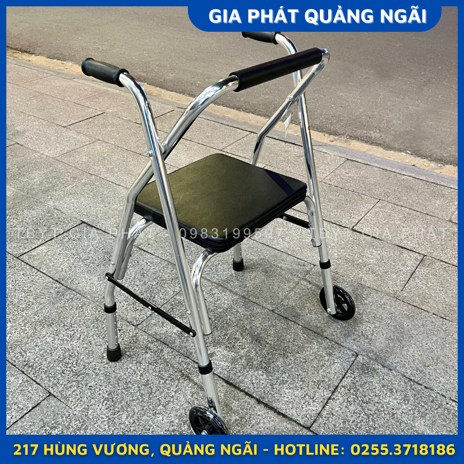 KHUNG TẬP ĐI CÓ GHẾ NGỒI KHUNG NHÔM