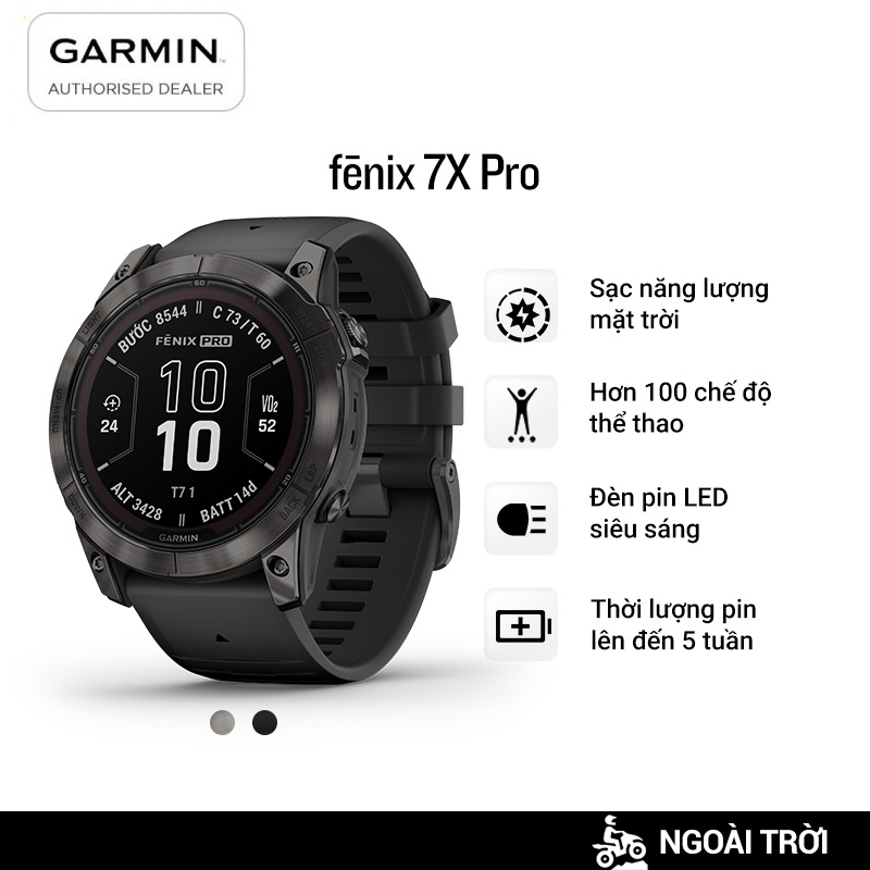 Đồng hồ Thông Minh Garmin fēnix 7X Pro Sapphire Solar - Hàng Chính Hãng