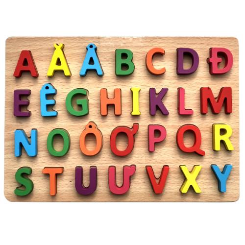 Bộ 3 Bảng Giúp Bé Học Làm Quen Chữ Cái Tiếng Việt Và Số Đếm Bằng Gỗ - Free Ship Toàn Quốc