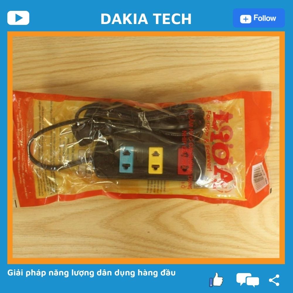 Ổ cắm Lioa 3 ổ 3TC3-2 dây 3m không công tắc
