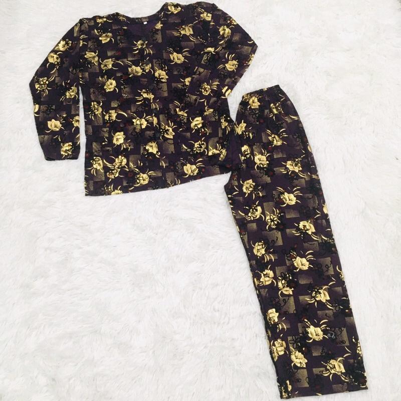 Bộ bà già túi thun Nhung ÉP HOA size 1.2.3.4.5
