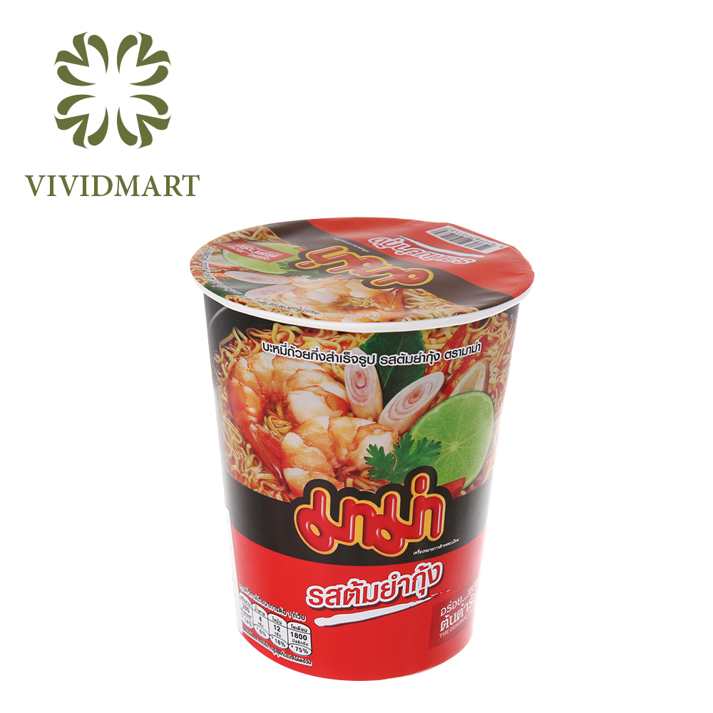 Mì Ly MaMa vị tôm tomyum – Ly 60gr – Mì ăn liền Thái Lan